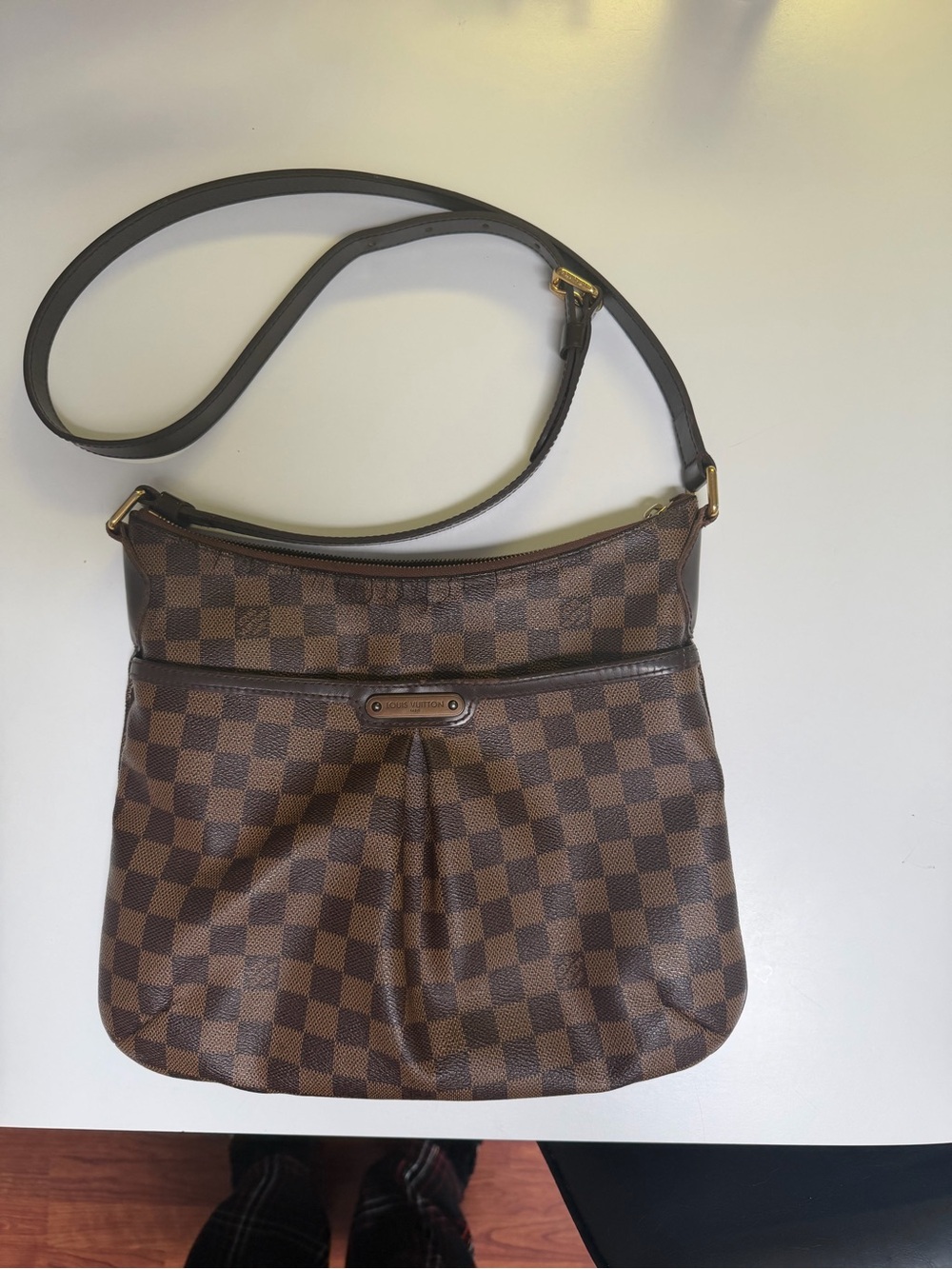 Louis Vuitton Brown Damier Ebene Crossbody with Gold-Tone Hardware